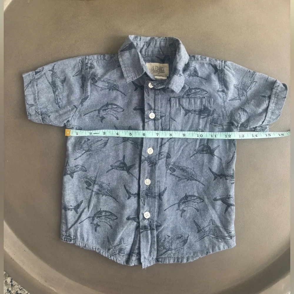 Alex & Jack Shark Adventure Kids Button Down Shirt Size 4T